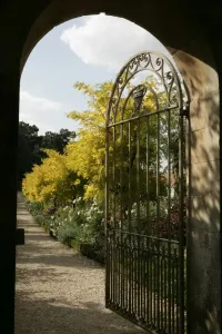 Images Dated 2007: Print of The Garden Gate at Buscot House in Late Summer