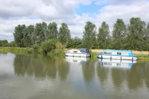 Print of Lechlade Two Holiday Boats on the Upper Thames