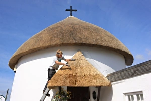 Cornish Countryside Scene Prints: Thatching