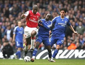 Images Dated 26th February 2007: Abu Diaby (Arsenal) Lassana Diarra and Michael Ballack (Chelsea)