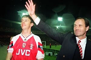 Images Dated 8th April 2005: Arsenal Manager George Graham and David O Leary celebrate after the game