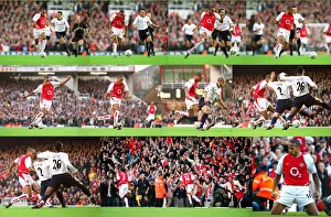 Print of Thierry Henry scoring for Arsenal against Tottenham Hotspur