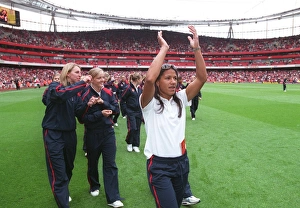 Mary Phillip (Arsenal Ladies) with the Womens UEFA Cup Trophy Print