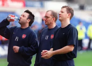 Paul Akers, Doc Beasley and Colin Lewin celebrate winning the league Print