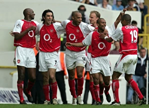 Robert Pires celebrates scoring Arsenals 2nd goal with Patrick Vieira Robert Pires celebrates scoring Arsenals 2nd goal with Patrick Vieira