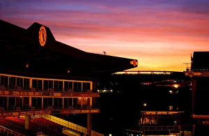 The Sun sets over The Arsenal and Emirates stadiums The Sun sets over The Arsenal and Emirates stadiums