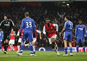 Images Dated 16th December 2007: William Gallas celebrates scoring Arsenals goal
