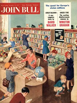 John Bull 1950s UK libraries books reading magazines library John Bull 1950s UK libraries books reading magazines library