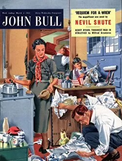 Images Dated 18th November 2003: John Bull 1955 1950s UK moving removals housewife housewives packing kitchens woman
