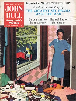 John Bull 1959 1950s UK mess messy rooms housewives housewife tidying cleaning products John Bull 1959 1950s UK mess messy rooms housewives housewife tidying cleaning products