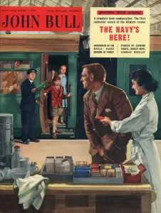 Vintage Railway Stations UK Prints: John Bull 1955 1950s UK railways stations guards refreshments magazines family