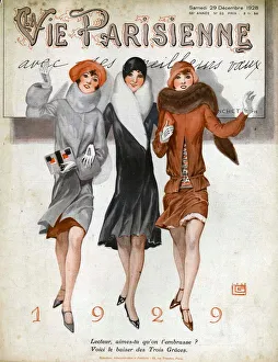La Vie Parisienne 1928 1920s France cc womens hats coats fur new yearAs eve La Vie Parisienne 1928 1920s France cc womens hats coats fur new yearAs eve