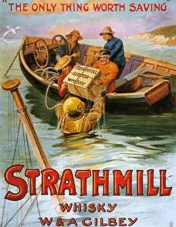 Strathmill 1900s UK whisky alcohol whiskey advert Scotch Scottish boats Strathmill 1900s UK whisky alcohol whiskey advert Scotch Scottish boats