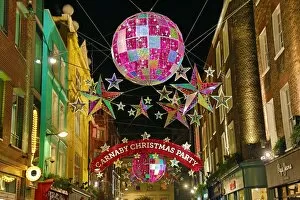 Christmas lights and decorations in Carnaby Street, London