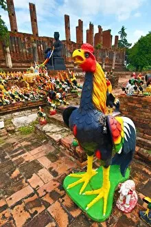 Temple of a Thousand Roosters, Wat Thammikarat, Ayutthaya, Thailand - 7 Jul 2017