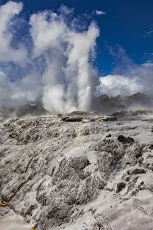 The Pohutu Geyser at Te Puia in Roturua, Bay of Plenty, in New Zealand The Pohutu Geyser at Te Puia in Roturua, Bay of Plenty, in New Zealand