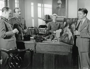 Prints of with Dennis Price and Jill Adams PRIVATE'S PROGRESS (1956) Prints: StudioCANAL Print of A scene from Privates Progress (1956)