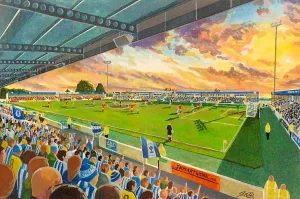 Deva Stadium Print, a Fine Art reproduction of the Chester football stadium