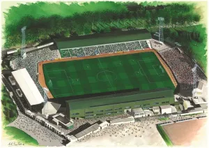 Devon Prints: Home Park Print - Watercolour of Plymouth Argyle's Stadium