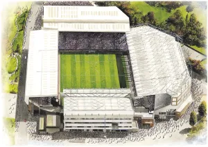 Stadium Art Prints: Aston Villa Watercolour Print of Villa Park