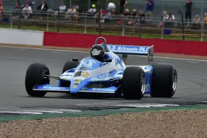 Print of Osella FA1D on the Grand Prix circuit