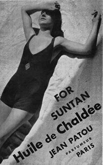 Advert for suntan cream from Jean Patou, Paris 1930