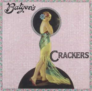 A young woman in an exotic shawl on a Batger's Crackers box