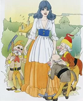 Snow White and three of the Seven Dwarfs