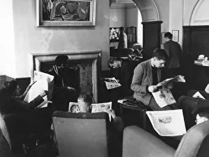 Students reading in Balliol College JCR, Oxford