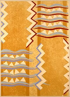Yellow and brown abstract art deco design