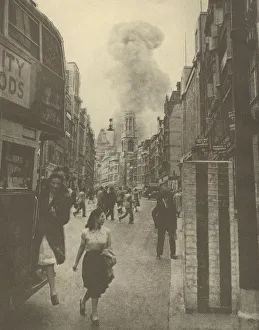 An air raid in progress, London