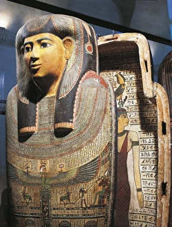 Ancient Egyptian sarcophagus of woman named Udjarenes, Ptolemaic Period Ancient Egyptian sarcophagus of woman named Udjarenes, Ptolemaic Period