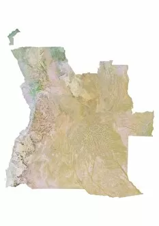 Maps Collection: Angola, Relief Map
