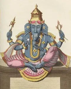 Print of Ganesha, an elephant-headed deity
