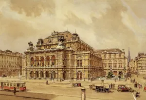 Prints of Austria - 20th century. Vienna. Staatsoper (State Opera House), 1925 Austria Prints: Color Print of Vienna's State Opera House, 1925