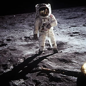 US Astronaut Buzz Aldrin, walking on the Moon July 20 1969. Taken during the first US Astronaut Buzz Aldrin, walking on the Moon July 20 1969. Taken during the first