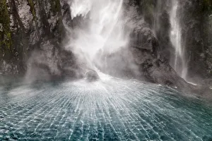 The base of Stirling Falls in Milford Sound, New Zealand n2 The base of Stirling Falls in Milford Sound, New Zealand n2