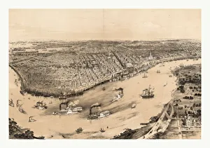 Birds Eye View Of New Orleans Drawn From Nature On Stone By J. Bachman Circa 1851 Birds Eye View Of New Orleans Drawn From Nature On Stone By J. Bachman Circa 1851
