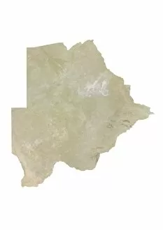 Maps Collection: Botswana, Relief Map