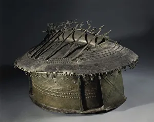 Bronze funerary urn in the shape of a house from Vulci Bronze funerary urn in the shape of a house from Vulci