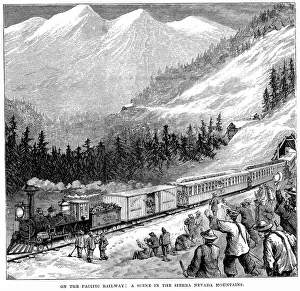 Central Pacific Railraod in the Sierra Nevada mountains Central Pacific Railraod in the Sierra Nevada mountains