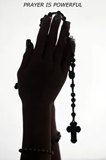 Christian woman praying the Rosary. Close-up. Vietnam Christian woman praying the Rosary. Close-up. Vietnam
