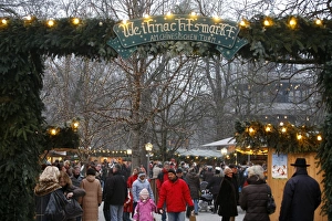 Christmas market in Munich winter garden Christmas market in Munich winter garden