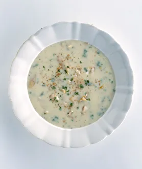 Cullen skink, bowl of traditional Scottish soup made from smoked haddock, milk and mashed potato Cullen skink, bowl of traditional Scottish soup made from smoked haddock, milk and mashed potato