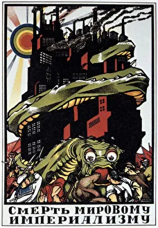 Death to the World Imperialist Monster, 1919. Soviet propaganda poster by Dmitry Moor (Orlov) Death to the World Imperialist Monster, 1919. Soviet propaganda poster by Dmitry Moor (Orlov)