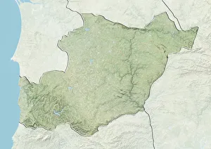District of Beja, Portugal, Relief Map District of Beja, Portugal, Relief Map