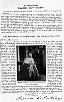 Elizabeth Cady Stanton, Susan B Anthony memories Elizabeth Cady Stanton, Susan B Anthony memories