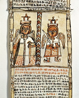 Ethiopia, two angels holding swords, from Arab manuscript Ethiopia, two angels holding swords, from Arab manuscript