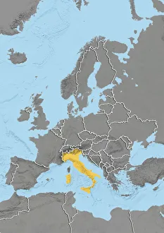 Europe, Relief Map With Country Borders Europe, Relief Map With Country Borders