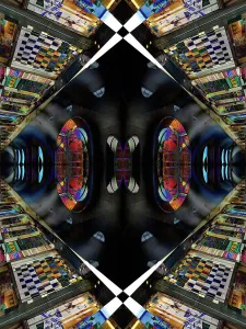 Abstract Visualization Print of Row of Skylights in Westgate Centre